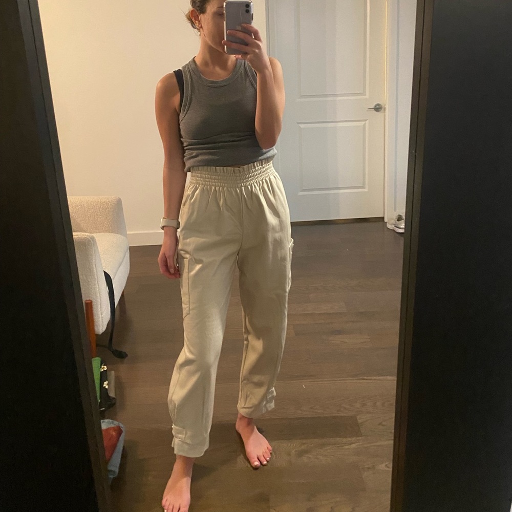 Zara Small Beige Leather Pant